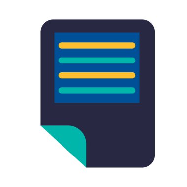 Elektronik metin belgesi sembolü kabartma vektör çizimi