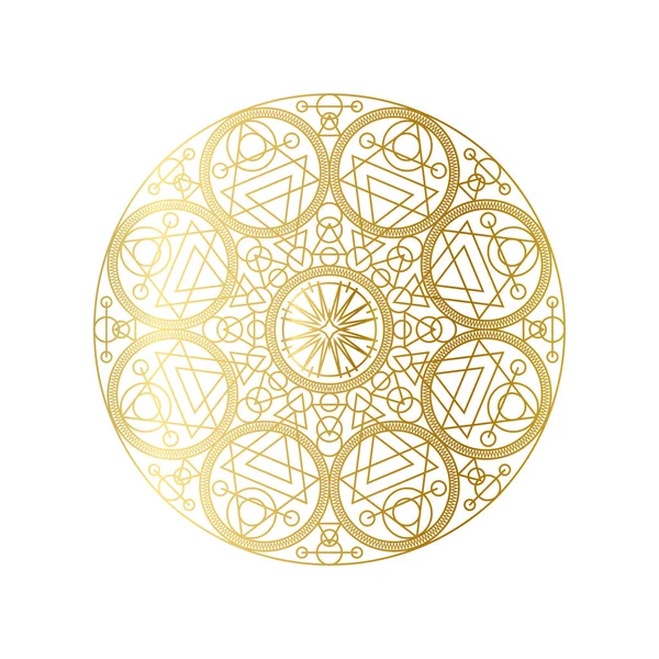 Goldene abstrakte geometrische Mandala Umrisse Vektor Illustration — Stockvektor