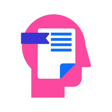 Kişisel veri düz vektör simgesi beyaza izole edildi. Kullanıcı kimliği bilgi rengi pictogram