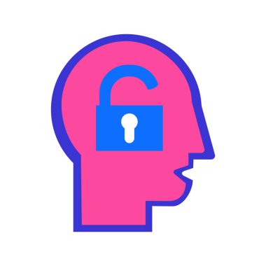 Dışa dönük zihniyet, insan yapısı düz vektör ikonu. Giden kişilik tipi renk piktogramı