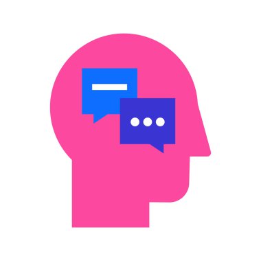 Kişiler arası psikoloji ve psikoterapi düz vektör ikonu. Renk davranış piktogramı