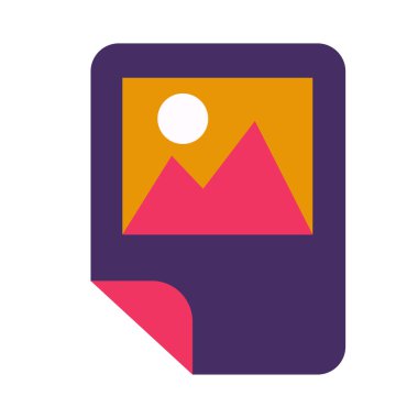 Görüntü elektronik dosya sembolü kabartma vektör çizimi. Dijital galeri, fotoğraf organizasyonu simgesi