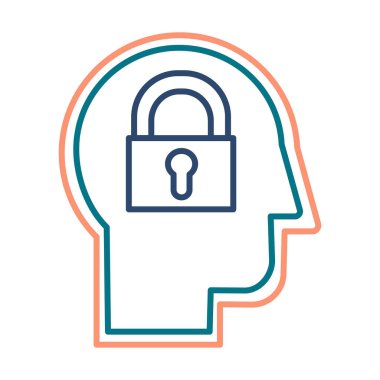 Kişiliğin içinde ince çizgi düz vektör simgesi var. Temperament tip konturu pictogram