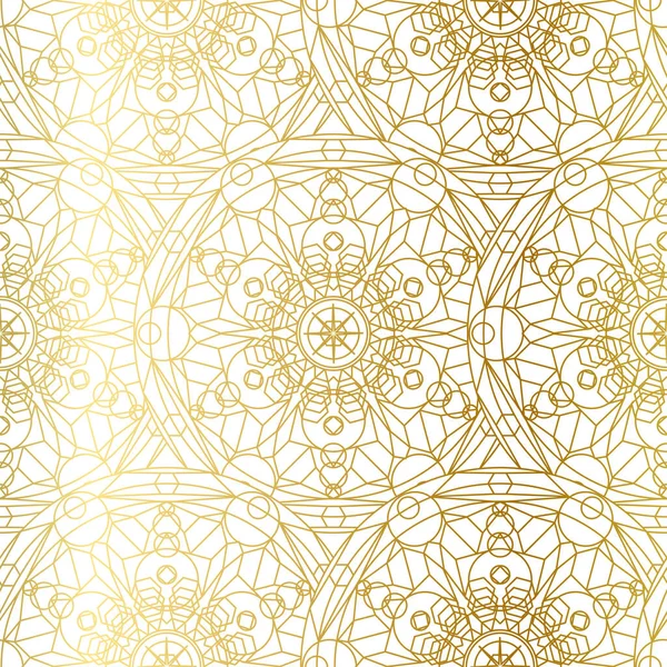 Χρυσή Mandala Boho Seamless Μοτίβο Διάνυσμα — Διανυσματικό Αρχείο