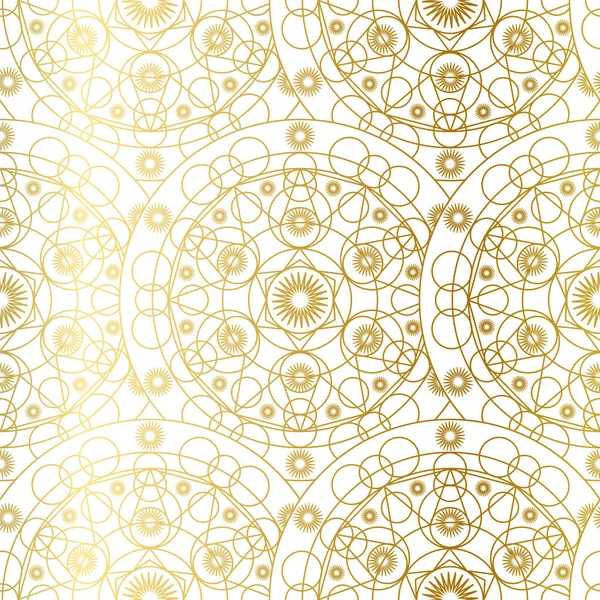 Χρυσή Mandala Boho Seamless Μοτίβο Διάνυσμα — Διανυσματικό Αρχείο