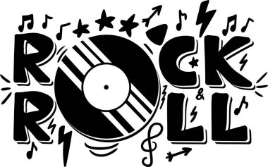 Rock and roll el çizimi ifade