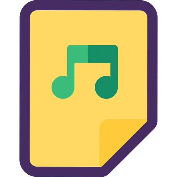 Audio File Icon Geïsoleerde Flat Vector Illustratie Audio Sign Met — Stockvector