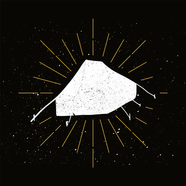 Retro Çadır Siluet Logosu Seyahat Tabelası Klasik Logoti Kamp Ikonu — Stok Vektör