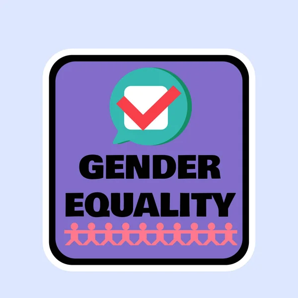 Гендерное Равенство Плоский Дизайн Значка Остановить Дискриминацию Знак Надпись Сексуальной — стоковый вектор