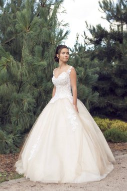 Parkta gelinle bir yaz yürüyüş