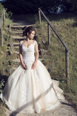 Parkta gelinle bir yaz yürüyüş