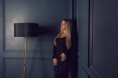 Genç bir sarışın için şık bir fotoğraf çekimi