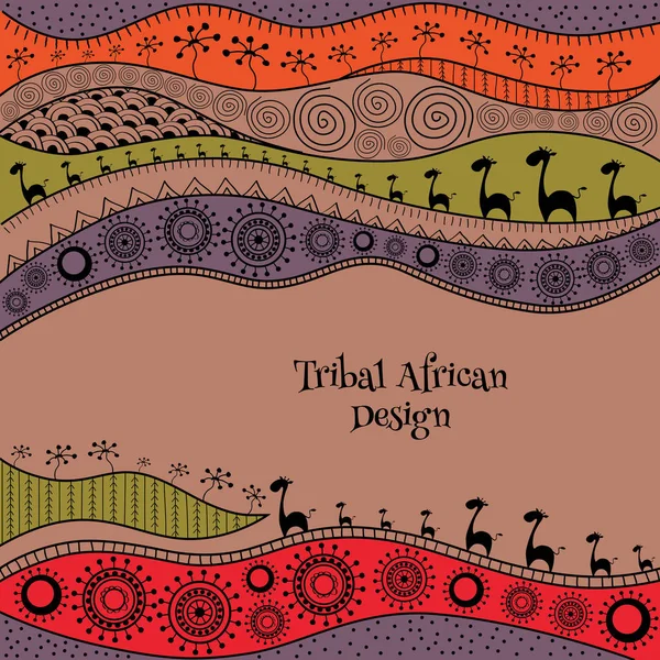 Plantilla de fondo africano para portada, revista, banner, tarjeta y diseño de volante. Ilustración vectorial . — Archivo Imágenes Vectoriales