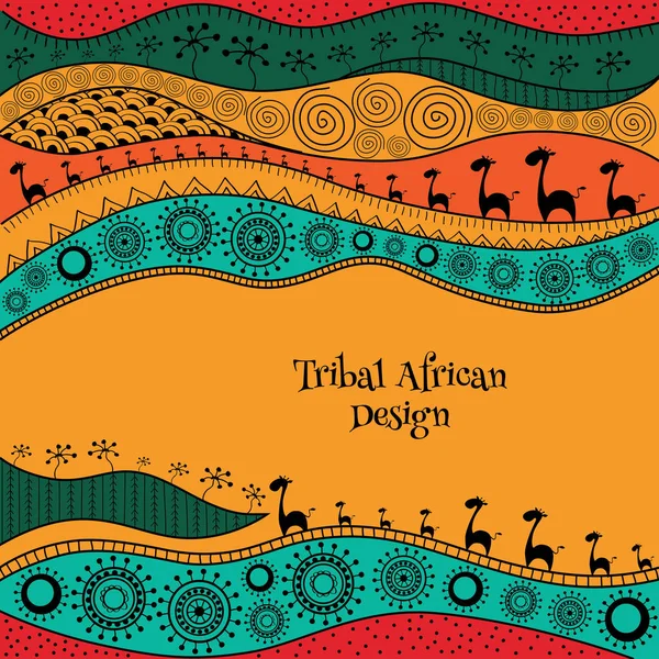 Αφρικανική φόντο πρότυπο για το σχεδιασμό κάλυψης, περιοδικό, banner, κάρτας και flyer. Εικονογράφηση διάνυσμα. — Διανυσματικό Αρχείο