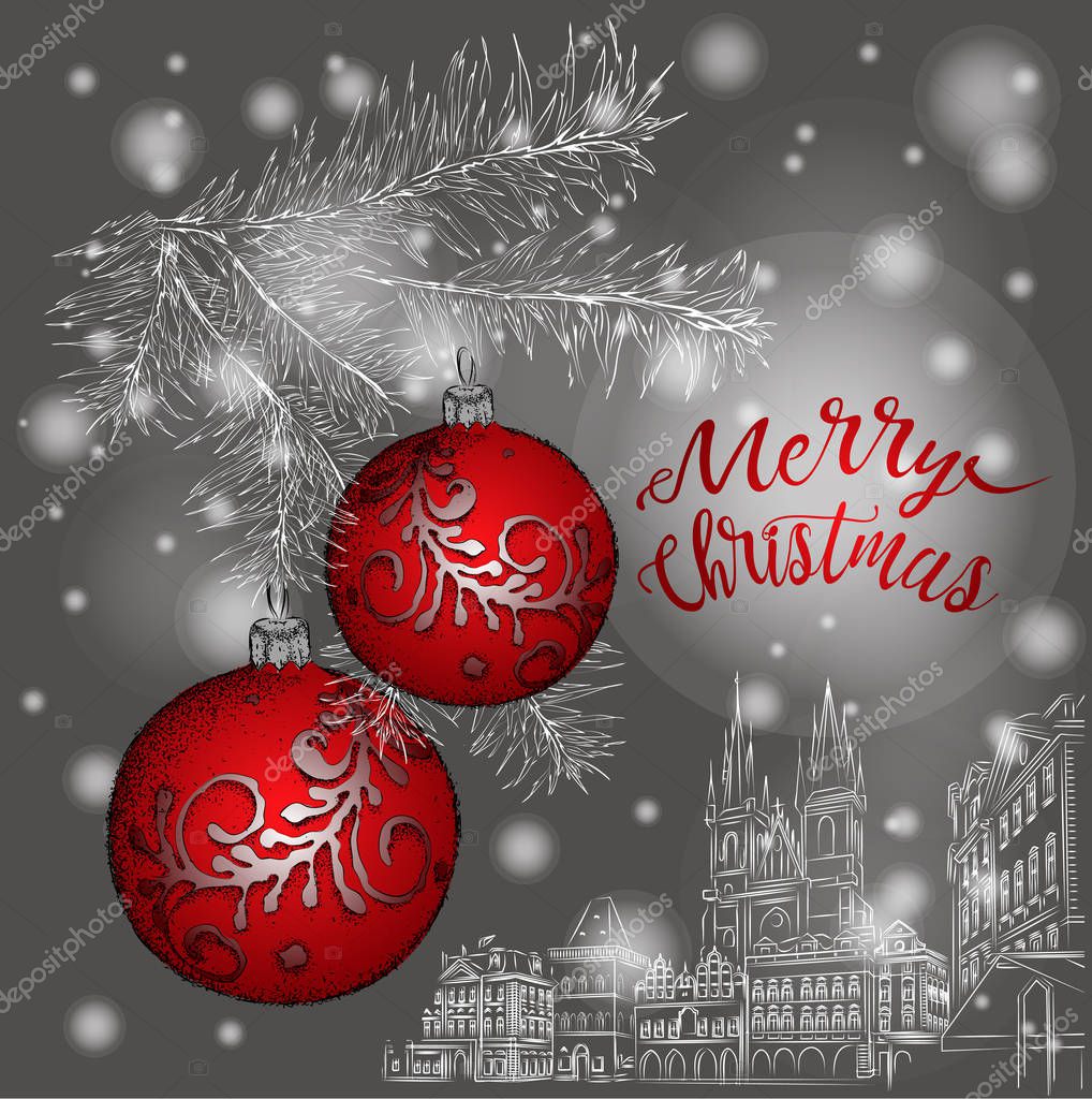 Palline Sullalbero Di Natale Buon Natale Disegno Di