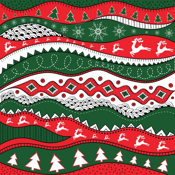 Рождественский этно-рисунок, родовое происхождение. Счастливого рождественского дизайна. Его можно использовать для обоев, веб-страниц и других. Векторная иллюстрация . — стоковый вектор