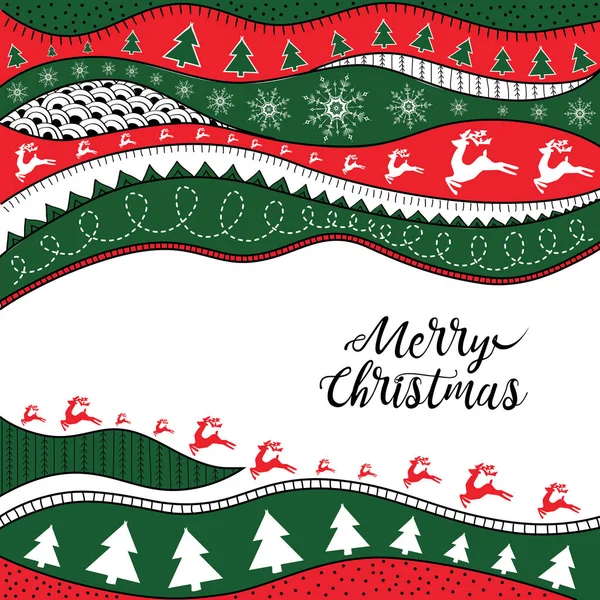 Natal padrão etno desenhado à mão, fundo tribal. Feliz Natal design. Ele pode ser usado para papel de parede, página da web e outros. Ilustração vetorial . —  Vetores de Stock