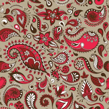 Vektör canlı çiçek deseni. Sorunsuz botanik doku, ayrıntılı çizimler. 