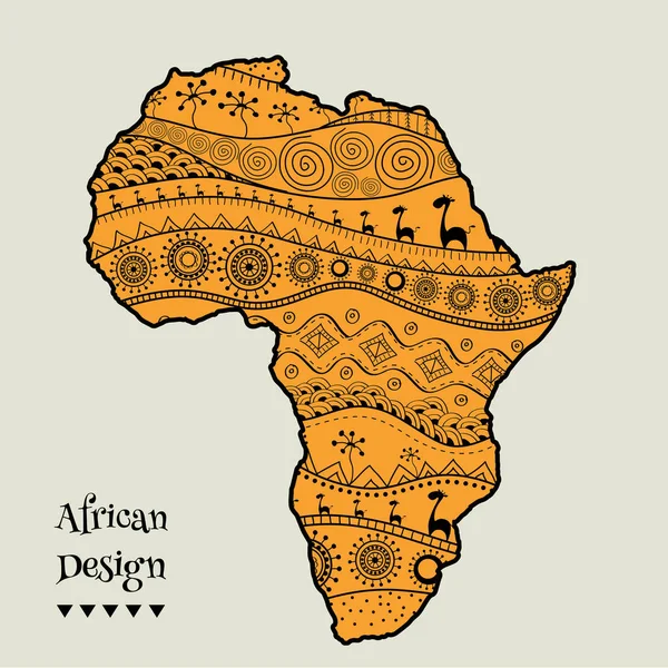 Textured Vector Map Africa Hand Drawn Ethno Pattern Tribal Background ...