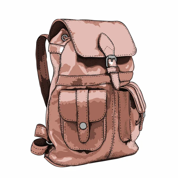 El vektör sırt çantası çekilmiş. Dağ turizm ekipmanları. Vektör çizim