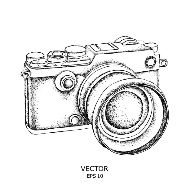 Croquis d'une caméra vintage. Illustration vectorielle — Image vectorielle