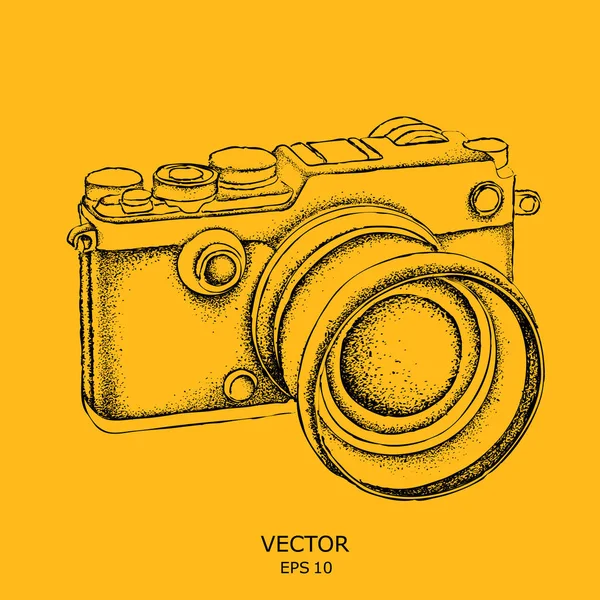 Sketch of a vintage camera. Vector illustration — Stock Vector