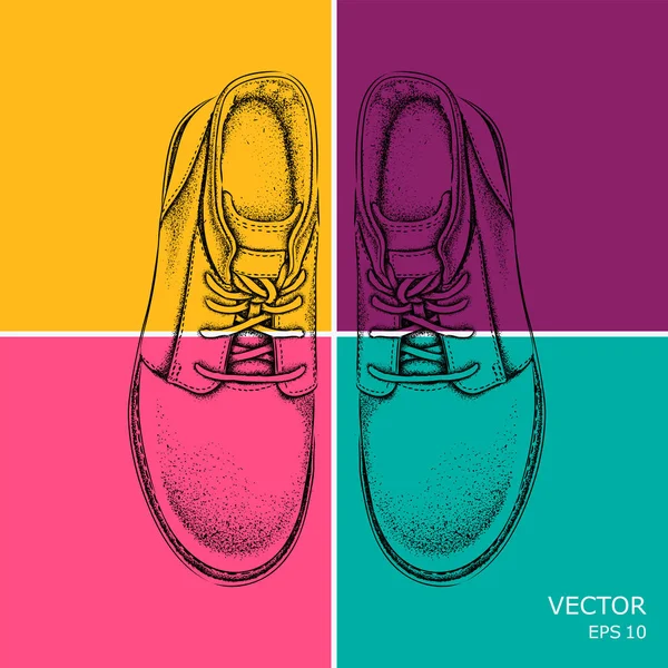 Zapato dibujado a mano. Arte pop estilo vector ilustración . — Archivo Imágenes Vectoriales