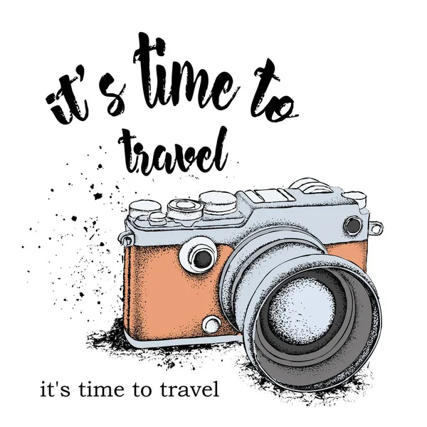 Kroki vintage fotoğrafçılık. Vektör çizim