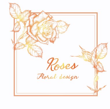 Tebrik kartı Güllü vektör, düğün, doğum günü ve diğer tatil ve yaz arka plan için davetiye kullanılabilir