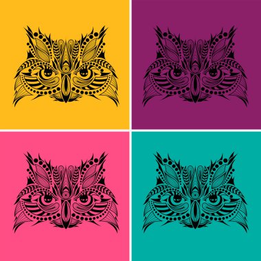 Bir baykuş desenli başkanı. Pop art stil vektör çizim.