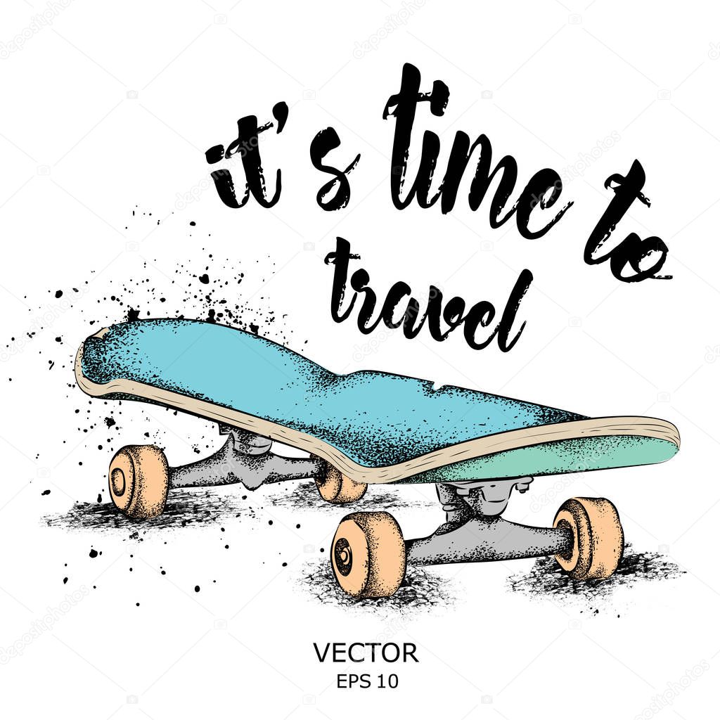 Skate on Background. Vector Illustration.