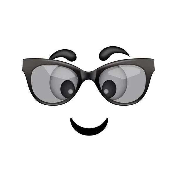 Sorridi con gli occhiali. Illustrazione vettoriale — Vettoriale Stock