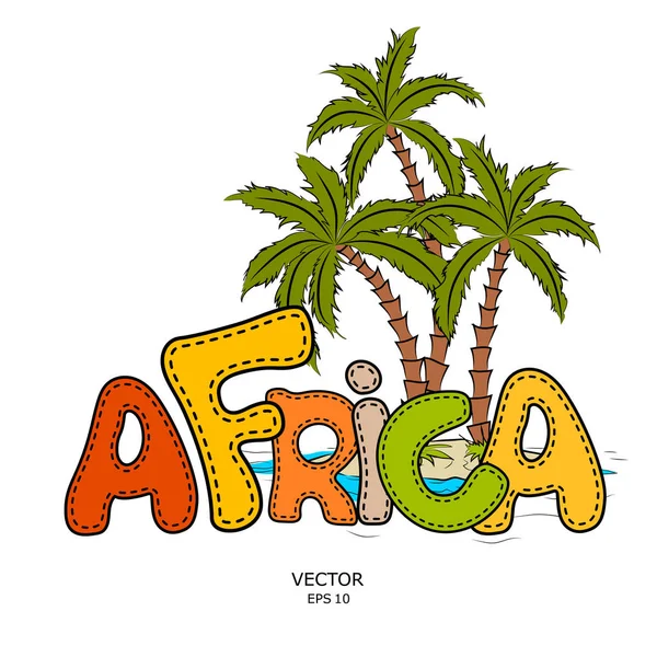 Состав элементов для оформления летнего дизайна. Африканская тема. Векторная иллюстрация — стоковый вектор