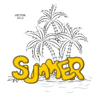 Kompozisyon yaz tasarım tasarım öğeleri. Vektör çizim