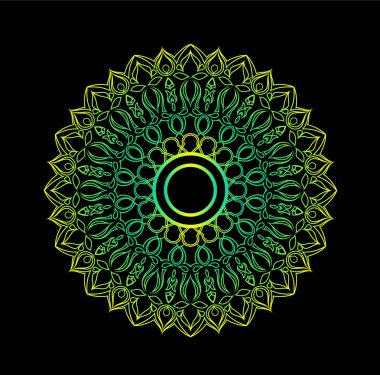  Mandala. Dekoratif yuvarlak süsleme. Anti-stres terapisi desen.