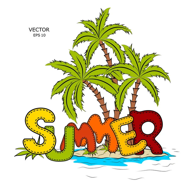 Kompozisyon yaz tasarım tasarım öğeleri. Vektör çizim