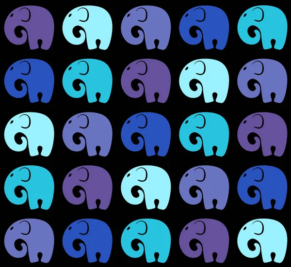 Vzor bezešvé s barevnými stylový legrační sloni. Vektorové ilustrace — Stockový vektor