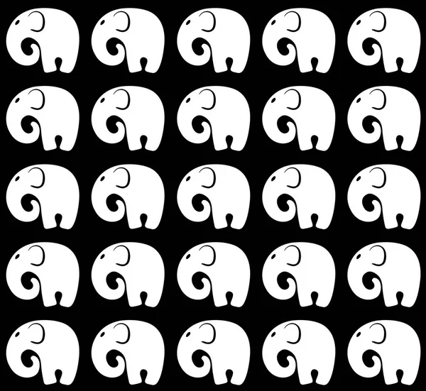 Wzór z kolorowych stylowe zabawne słonie. Ilustracja wektorowa — Wektor stockowy