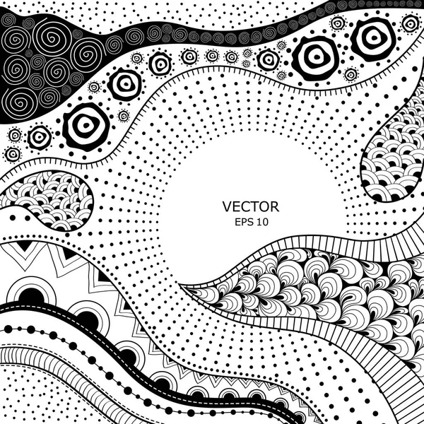 Patrón Etnográfico Dibujado Mano Fondo Tribal Puede Utilizar Para Papel — Vector de stock