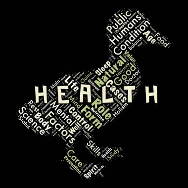 Word cloud of the health as background clipart