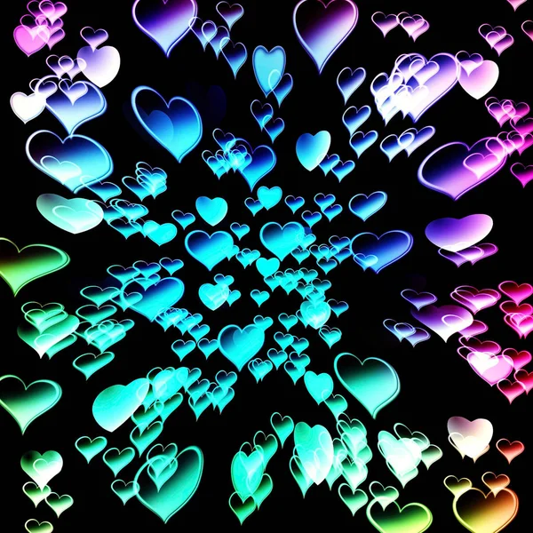 Абстрактный Цвет Фона Сердца Визуальными Эффектами Окраски — стоковое фото