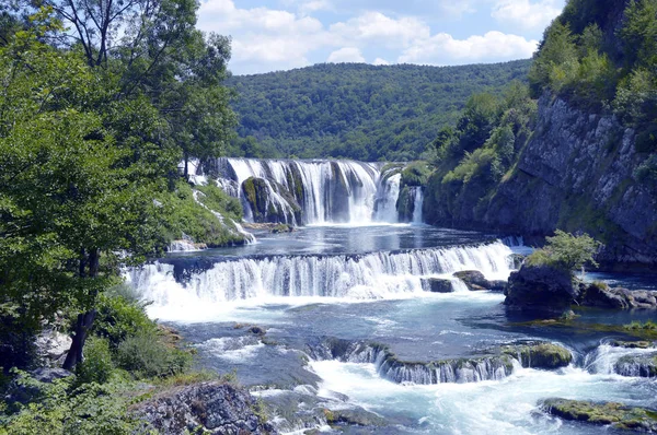 Бук Strbacki Водоспад Річці Una Поблизу Bihac Боснія Герцеговина — стокове фото