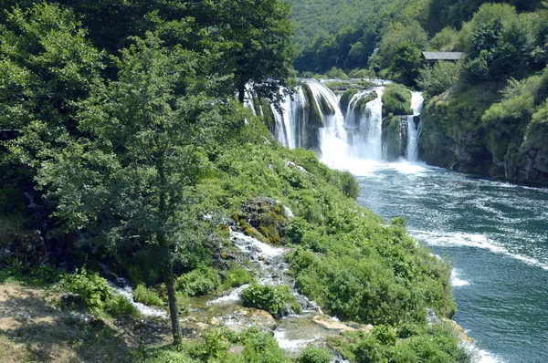 Cachoeira Strbacki Buk Rio Una Perto Bihac Bósnia Herzegovina — Fotografia de Stock