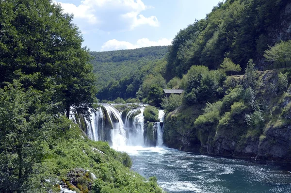 Cachoeira Strbacki Buk Rio Una Perto Bihac Bósnia Herzegovina — Fotografia de Stock