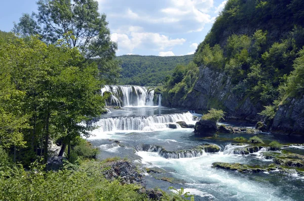 Бук Strbacki Водоспад Річці Una Поблизу Bihac Боснія Герцеговина — стокове фото