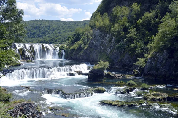 Бук Strbacki Водоспад Річці Una Поблизу Bihac Боснія Герцеговина — стокове фото