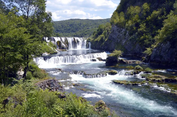 Бук Strbacki Водоспад Річці Una Поблизу Bihac Боснія Герцеговина — стокове фото