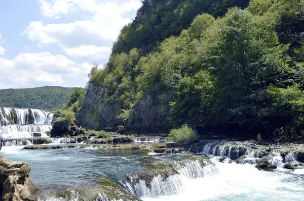 Бук Strbacki Водоспад Річці Una Поблизу Bihac Боснія Герцеговина — стокове фото