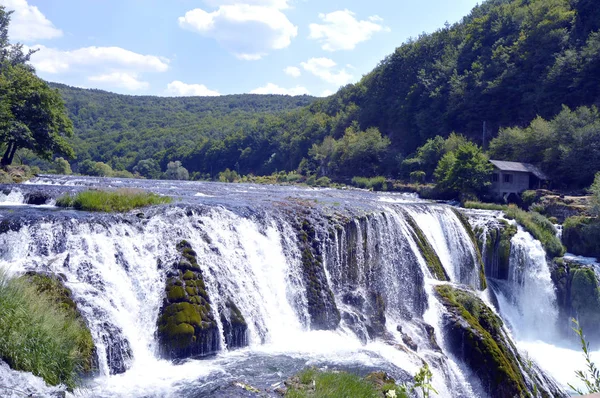 Бук Strbacki Водоспад Річці Una Поблизу Bihac Боснія Герцеговина — стокове фото