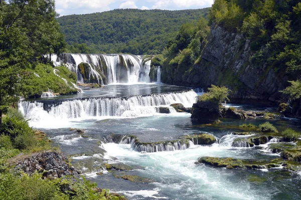 Бук Strbacki Водоспад Річці Una Поблизу Bihac Боснія Герцеговина — стокове фото